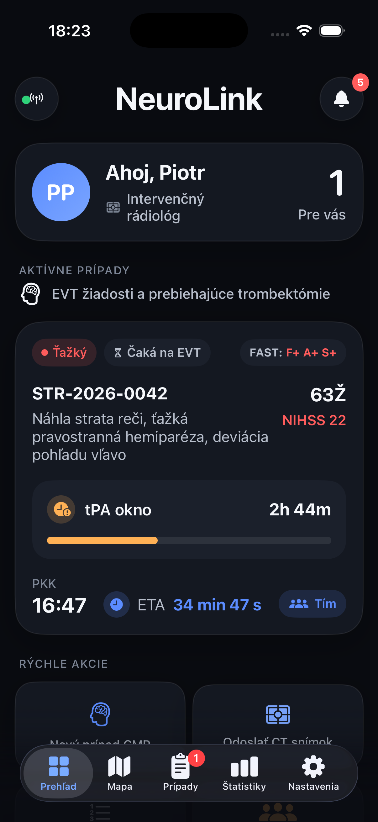 NeuroLink dashboard