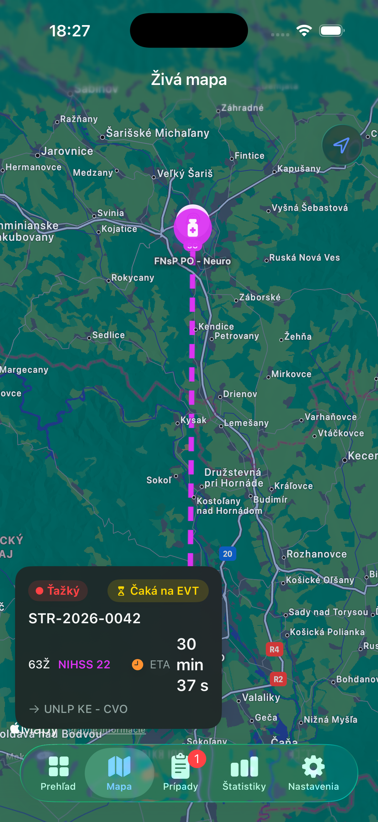 Živá mapa transportu
